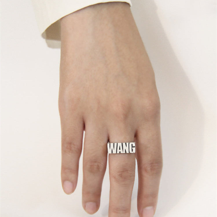 Customized Alphabet Couple Ring Customized Sterling Silver Couple Style Customized Alphabet Couple Ring Customized Sterling Silver Couple Style